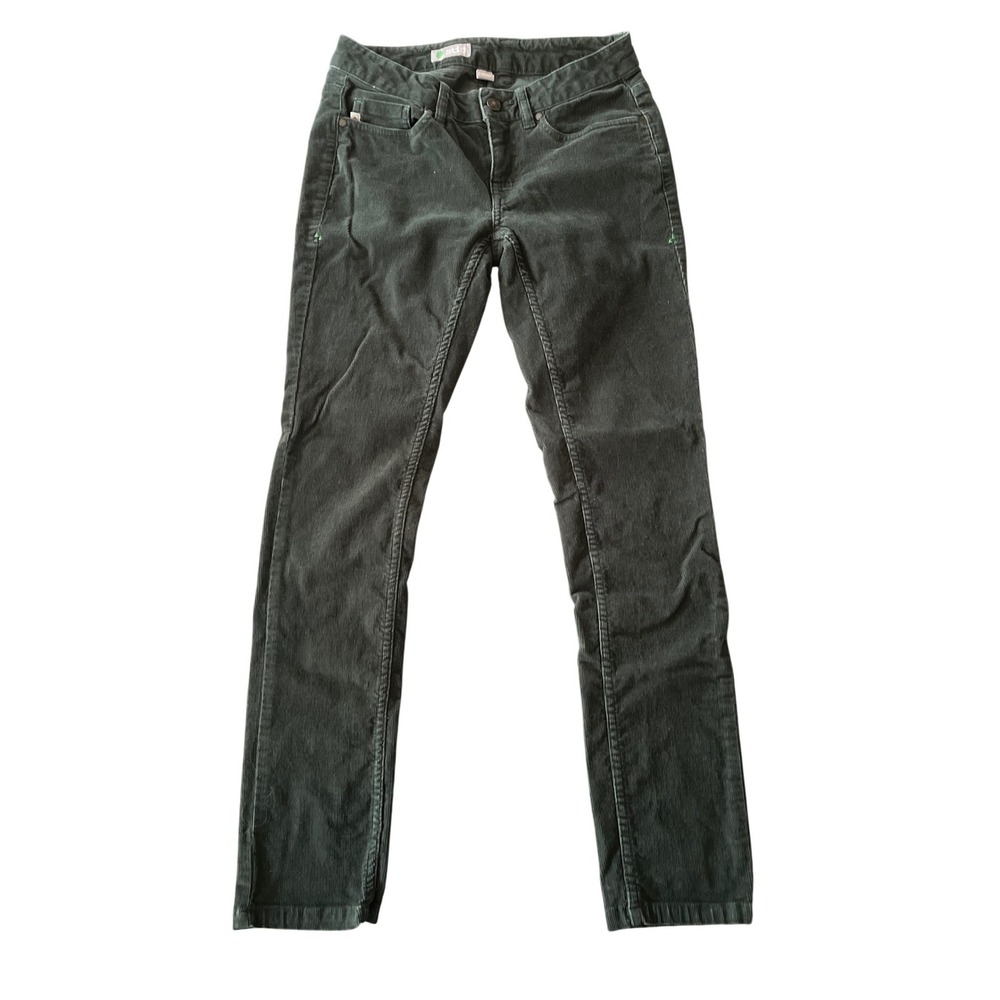 Stio Womens Corduroy Slim Leg Pants Dark Green Organic Cotton Size 4R
